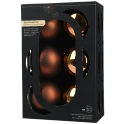 KAEMINGK Lot de 6 boules de Noël (D80 mm) Aravis Brun café Online