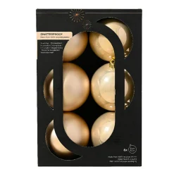 KAEMINGK Lot de 6 boules de Noël (D80 mm) Aravis Perle Clearance