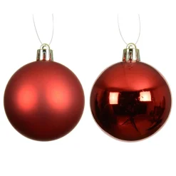 KAEMINGK Lot de 6 boules de Noël (D80 mm) Aravis Rouge Best
