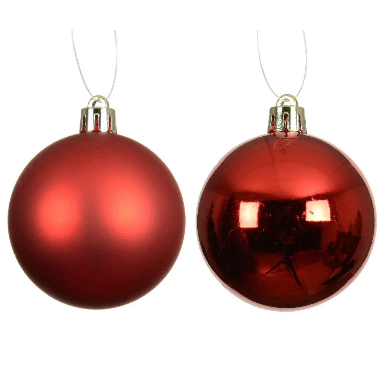 KAEMINGK Lot de 6 boules de Noël (D80 mm) Aravis Rouge Best