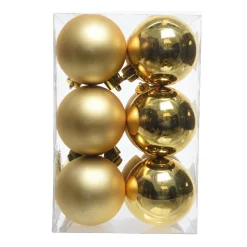 KAEMINGK Lot de 12 boules de Noël (D60 mm) Aravis Or Outlet