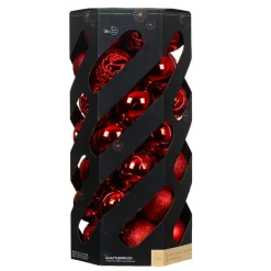 KAEMINGK Lot de 35 boules de Noël (D60 mm) Aravis mix Rouge Clearance