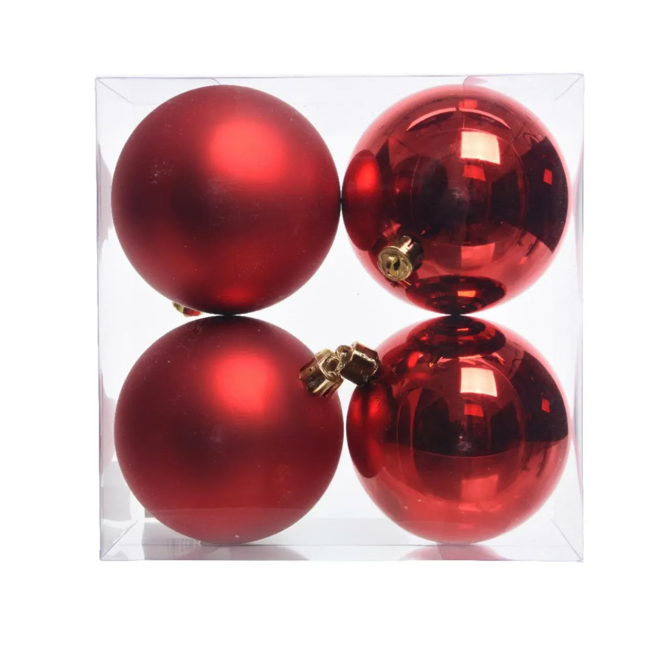 KAEMINGK Lot de 4 boules de Noël (D100 mm) Aravis Rouge