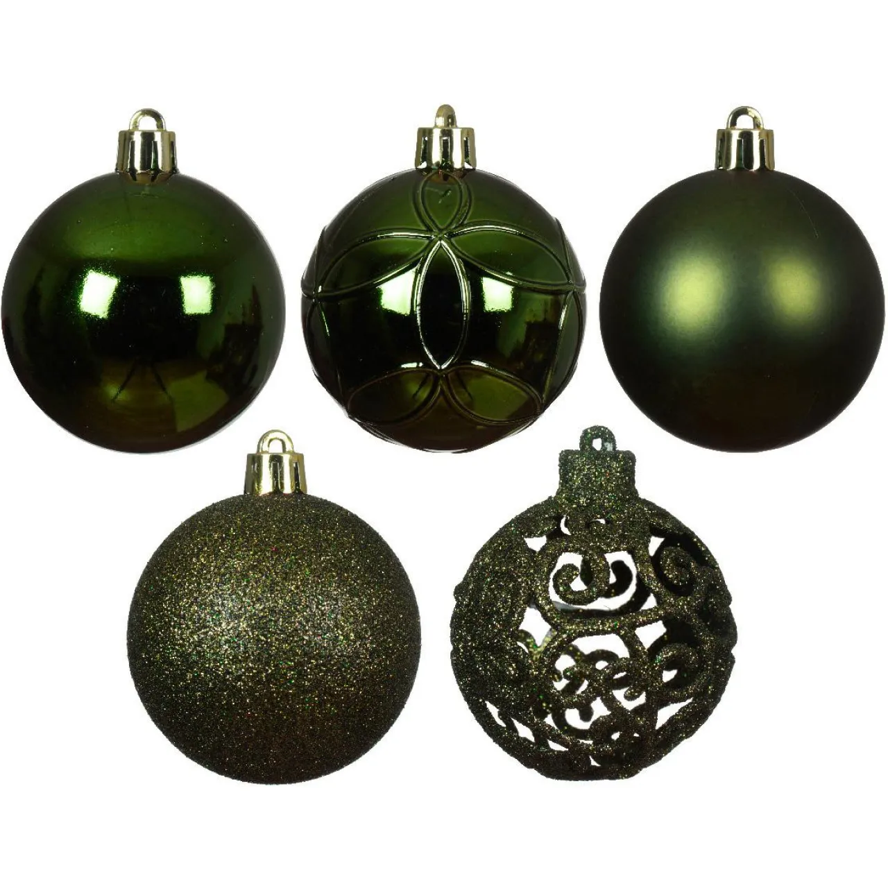 KAEMINGK Lot de 35 boules de Noël (D60 mm) Aravis mix Vert sapin Discount