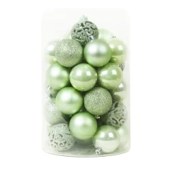 KAEMINGK Lot de 35 boules de Noël (D60 mm) Aravis mix Vert matcha Discount