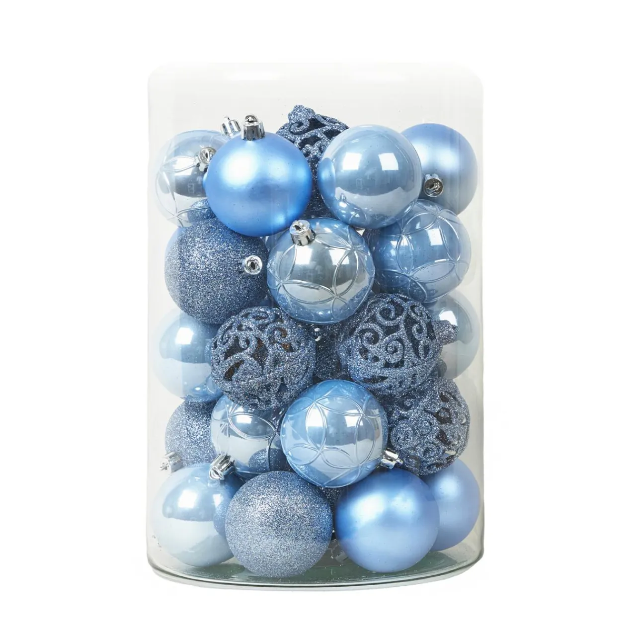 KAEMINGK Lot de 35 boules de Noël (D60 mm) Aravis Bleu Ciel Clearance