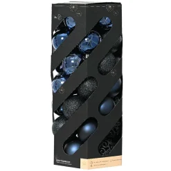 KAEMINGK Lot de 35 boules de Noël (D60 mm) Aravis mix Bleu nuit Clearance