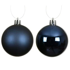 KAEMINGK Lot de 6 boules de Noël (D80 mm) Aravis Bleu nuit New