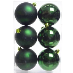 KAEMINGK Lot de 6 boules de Noël (D80 mm) Aravis Vert sapin Best