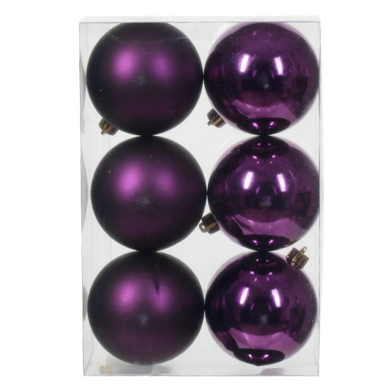 KAEMINGK Lot de 6 boules de Noël (D80 mm) Aravis Figue Violet Best