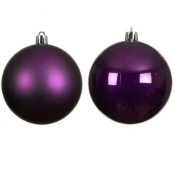 KAEMINGK Lot de 6 boules de Noël (D80 mm) Aravis Figue Violet Best
