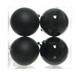 KAEMINGK Lot de 4 boules de Noël (D100 mm) Aravis Noir Online