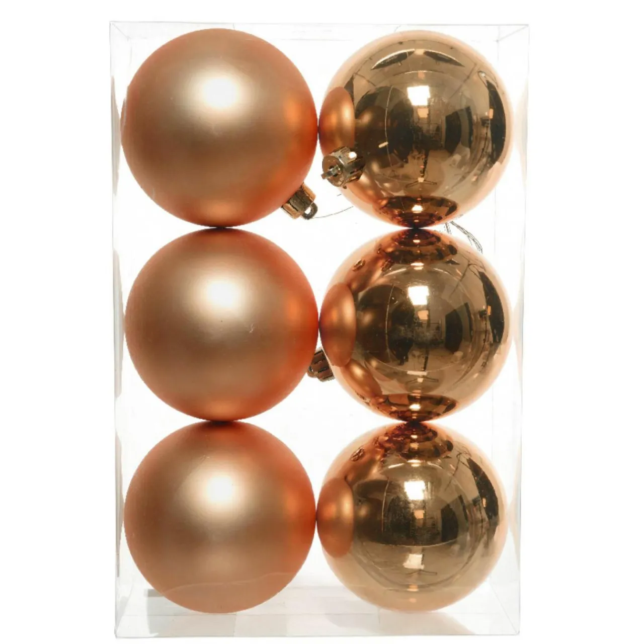 KAEMINGK Lot de 6 boules de Noël (D80 mm) Aravis Cognac