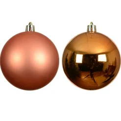 KAEMINGK Lot de 6 boules de Noël (D80 mm) Aravis Orange Discount