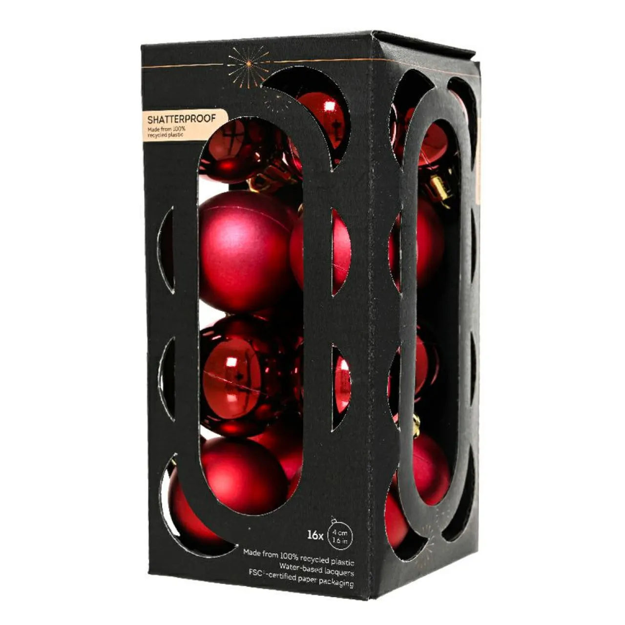 KAEMINGK Lot de 16 boules de Noël (D40 mm) Aravis Bordeaux Online
