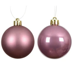 KAEMINGK Lot de 6 boules de Noël (D80 mm) Aravis Vieux rose Discount