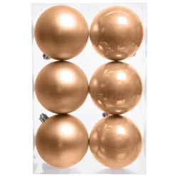 KAEMINGK Lot de 6 boules de Noël (D80 mm) Aravis Pêche Hot