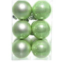KAEMINGK Lot de 12 boules de Noël (D60 mm) Aravis Vert thé matcha Vert matcha New