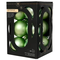 KAEMINGK Lot de 12 boules de Noël (D60 mm) Aravis Vert thé matcha Vert matcha New