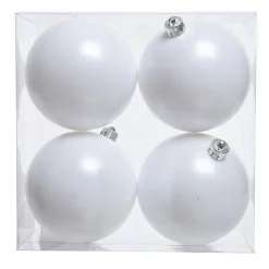 KAEMINGK Lot de 4 boules de Noël (D100 mm) Aravis Blanc Sale