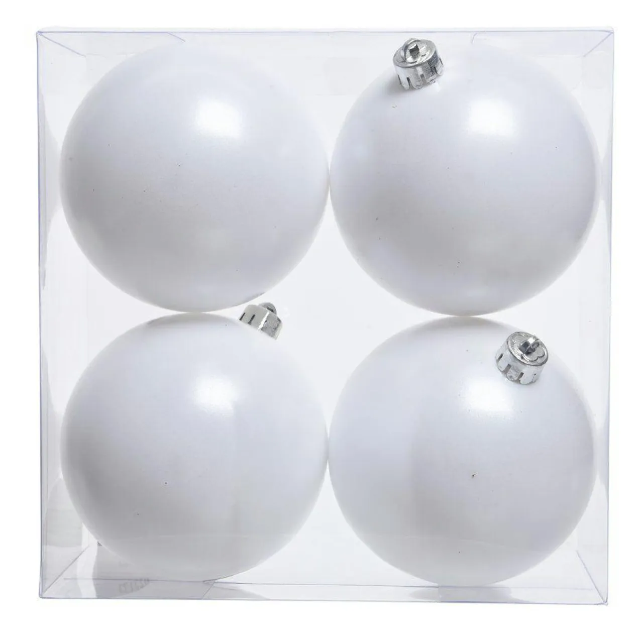 KAEMINGK Lot de 4 boules de Noël (D100 mm) Aravis Blanc Sale