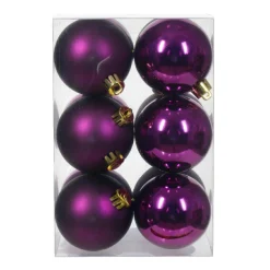 KAEMINGK Lot de 12 boules de Noël (D60 mm) Aravis Figue Violet Outlet