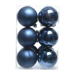 KAEMINGK Lot de 12 boules de Noël (D60 mm) Aravis Bleu nuit Discount
