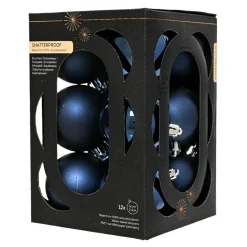 KAEMINGK Lot de 12 boules de Noël (D60 mm) Aravis Bleu nuit Discount