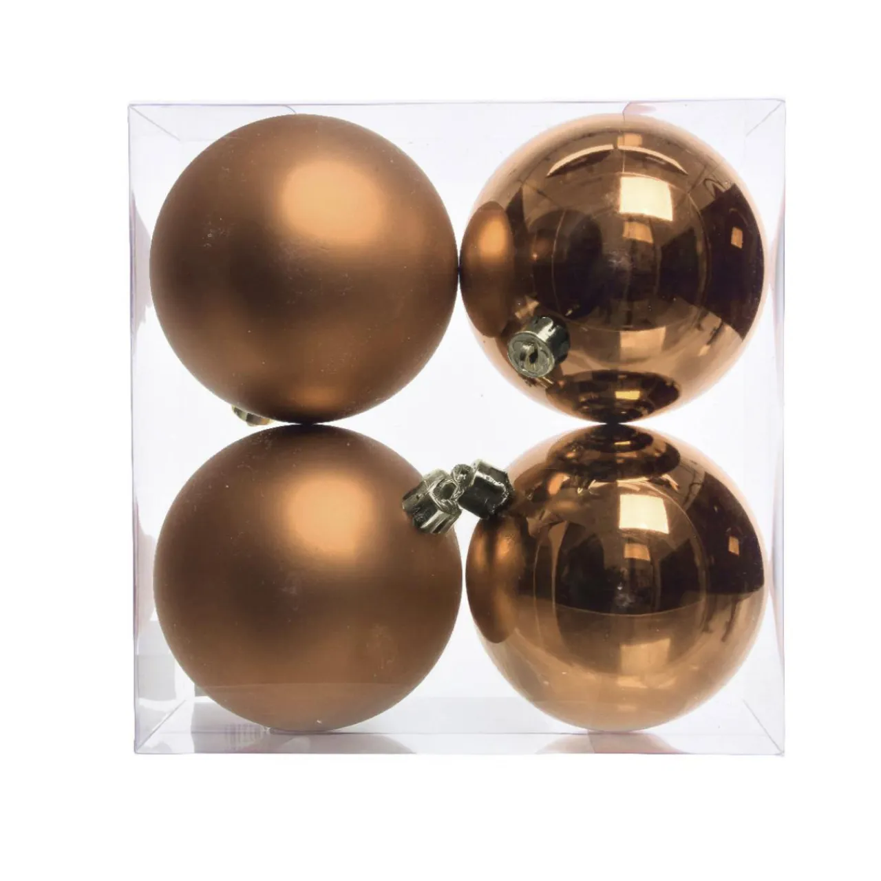 KAEMINGK Lot de 4 boules de Noël (D100 mm) Aravis Cognac Best