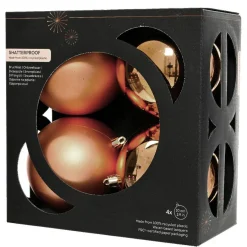 KAEMINGK Lot de 4 boules de Noël (D100 mm) Aravis Cognac Best