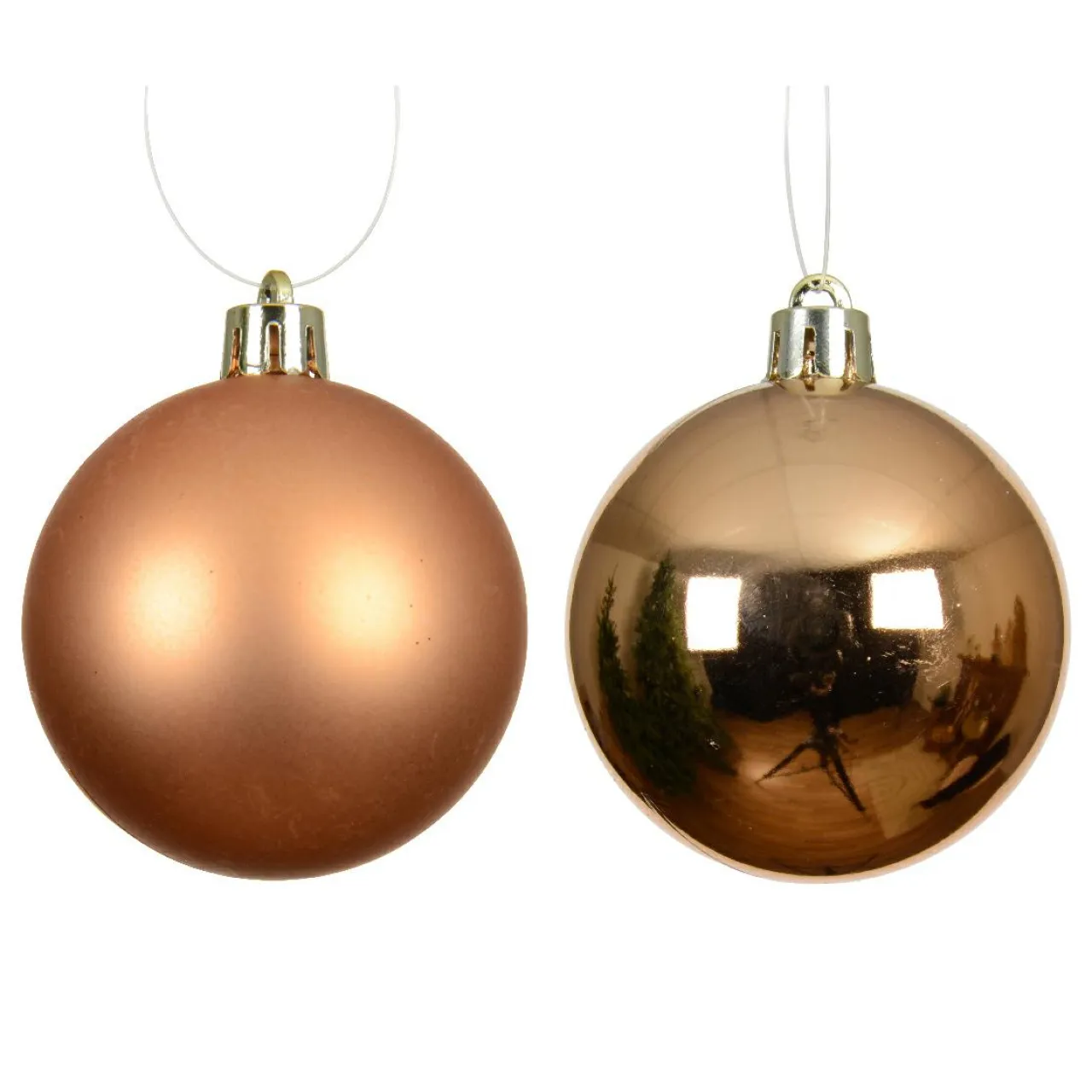 KAEMINGK Lot de 4 boules de Noël (D100 mm) Aravis Cognac Best