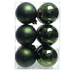 KAEMINGK Lot de 12 boules de Noël (D60 mm) Aravis Vert sapin Hot