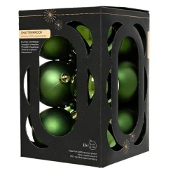KAEMINGK Lot de 12 boules de Noël (D60 mm) Aravis Vert sapin Hot