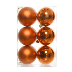 KAEMINGK Lot de 12 boules de Noël (D60 mm) Aravis Orange Outlet
