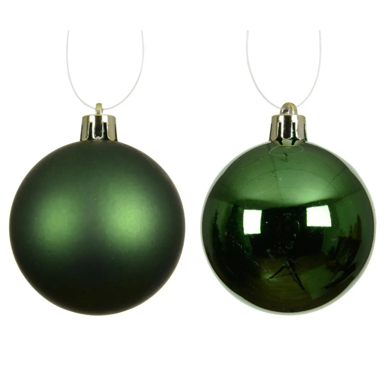 KAEMINGK Lot de 4 boules de Noël (D100 mm) Aravis Vert sapin Outlet