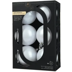 KAEMINGK Lot de 6 boules de Noël (D80 mm) Aravis Blanc Sale