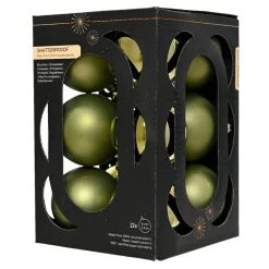 KAEMINGK Lot de 12 boules de Noël (D60 mm) Aravis Vert romarin