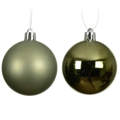 KAEMINGK Lot de 6 boules de Noël (D80 mm) Aravis Vert romarin Hot