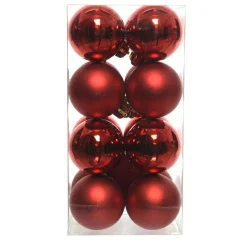 KAEMINGK Lot de 16 boules de Noël (D40 mm) Aravis Rouge New