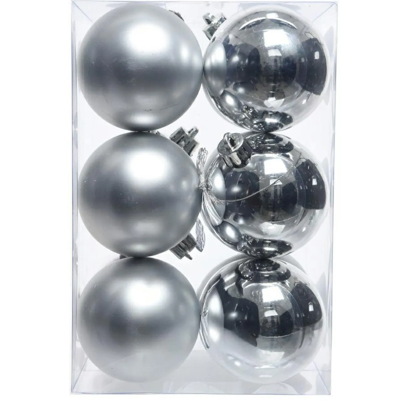 KAEMINGK Lot de 12 boules de Noël (D60 mm) Aravis Argent Outlet