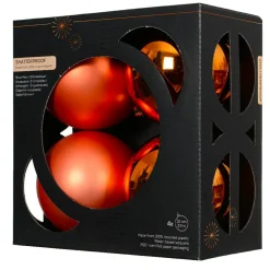 KAEMINGK Lot de 4 boules de Noël (D100 mm) Aravis Orange