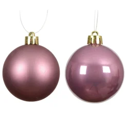KAEMINGK Lot de 4 boules de Noël (D100 mm) Aravis Vieux rose Discount