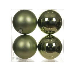 KAEMINGK Lot de 4 boules de Noël (D100 mm) Aravis Vert romarin Outlet