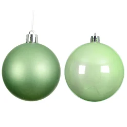 KAEMINGK Lot de 6 boules de Noël (D80 mm) Aravis Vert thé matcha Vert matcha Discount