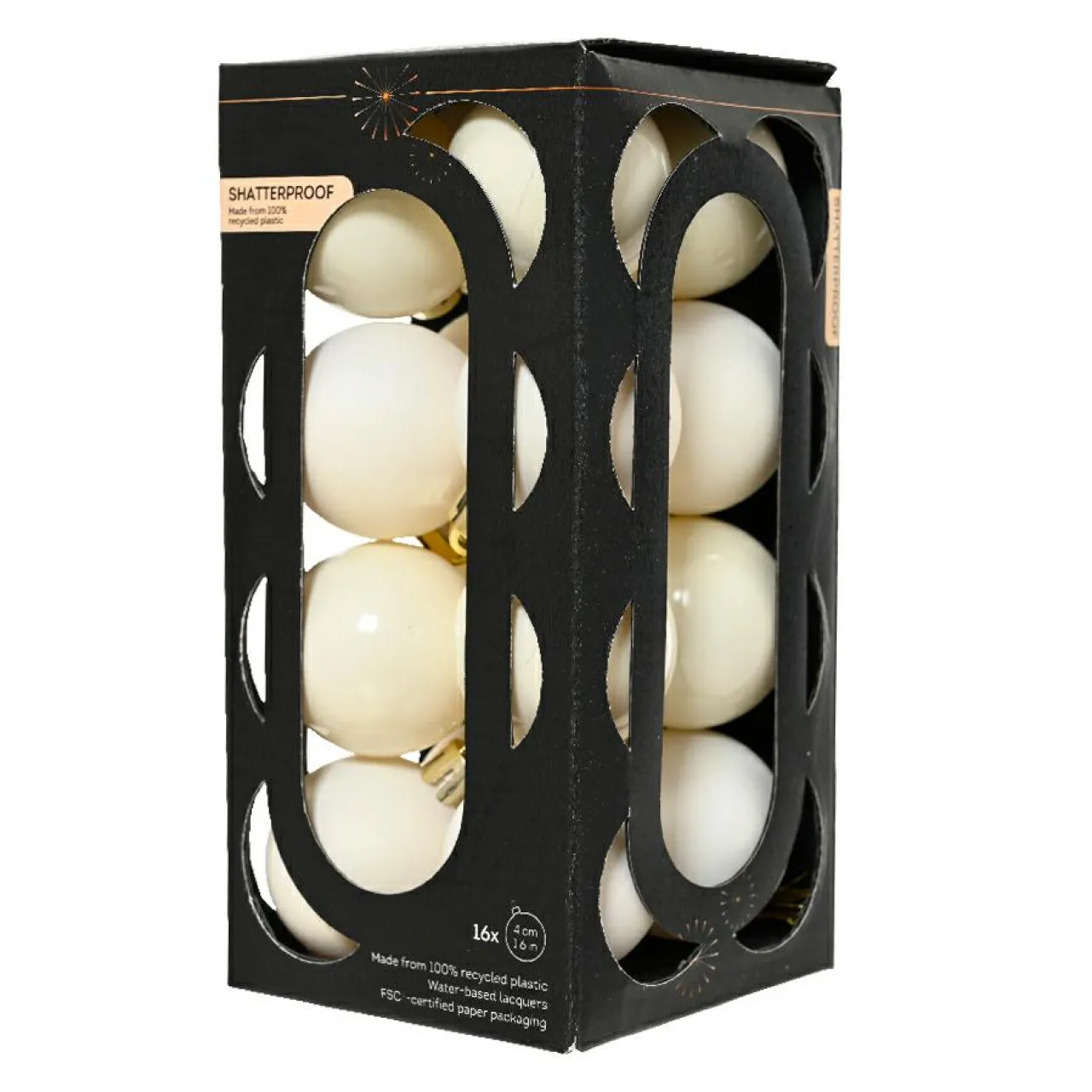 KAEMINGK Lot de 16 boules de Noël (D40 mm) Aravis Blanc laine Online