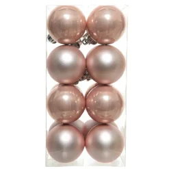 KAEMINGK Lot de 16 boules de Noël (D40 mm) Aravis Rose poudré Best