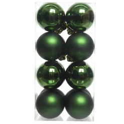 KAEMINGK Lot de 16 boules de Noël (D40 mm) Aravis Vert sapin Discount