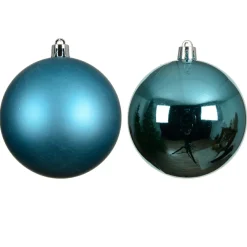 KAEMINGK Lot de 4 boules de Noël (D100 mm) Aravis Bleu pétillant