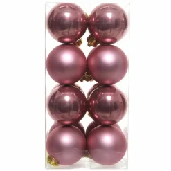 KAEMINGK Lot de 16 boules de Noël (D40 mm) Aravis Vieux rose Best