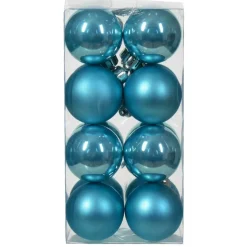 KAEMINGK Lot de 16 boules de Noël (D40 mm) Aravis Bleu pétillant New